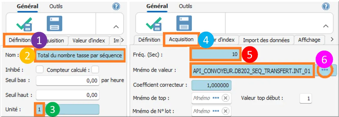Prm compteur Tasse par séq